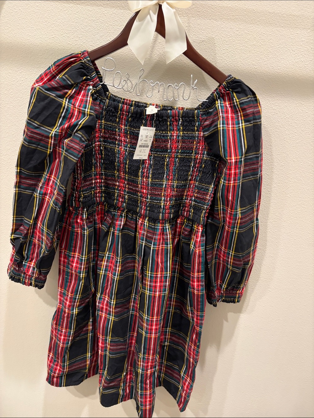 NWT- J.Crewcuts Plaid Smocked Dress - Size 10
